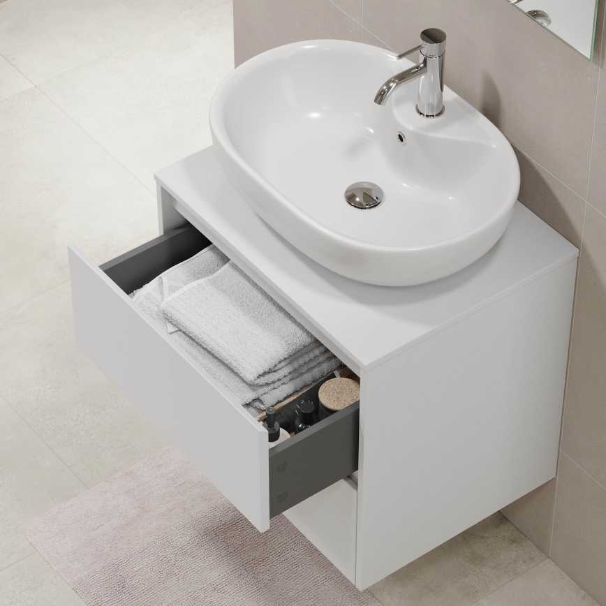 Meuble de salle de bains TRONDHEIM pour lavabo 60 cm, blanc