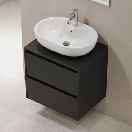 Meuble de salle de bains TRONDHEIM pour lavabo 60 cm noir