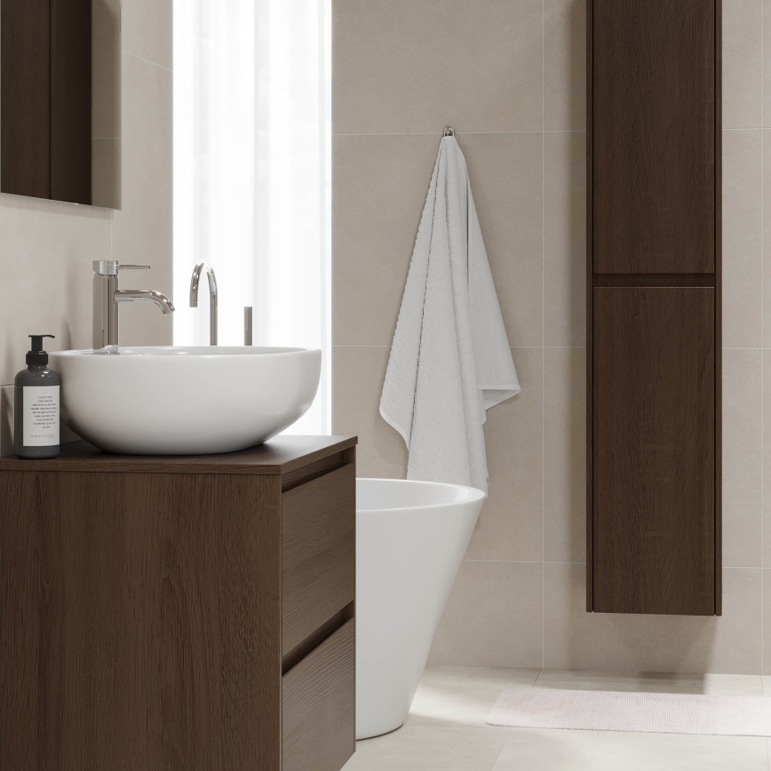 Meuble de salle de bains TRONDHEIM pour lavabo 60x57x46 cm, finition noyer