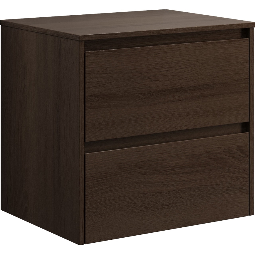 Meuble de salle de bains TRONDHEIM pour lavabo 60x57x46 cm, finition noyer