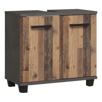 Meuble de salle de bains VENOM anthracite/marron
