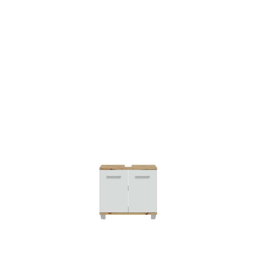 Meuble de salle de bains VENOM blanc/chêne artisan