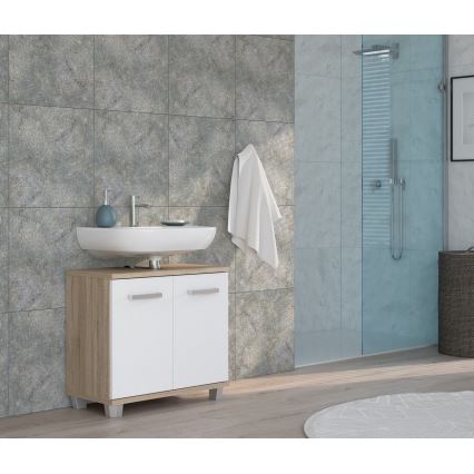 Meuble de salle de bains VENOM blanc/chêne Sonoma