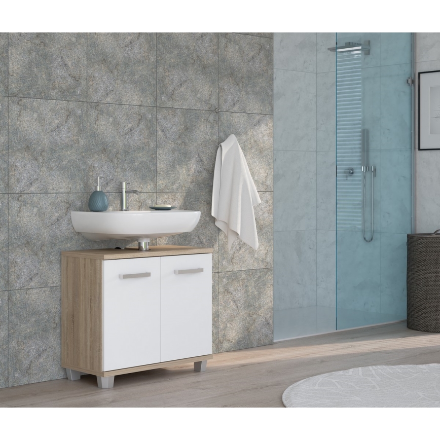 Meuble de salle de bains VENOM blanc/chêne Sonoma