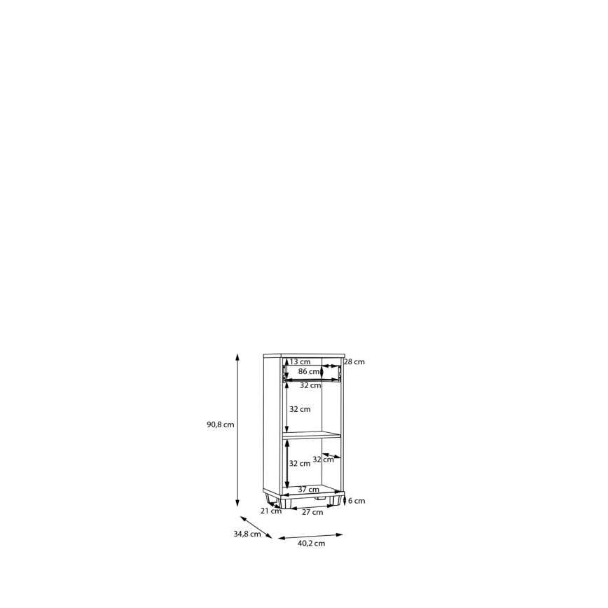 Meuble de salle de bains VENOM gris/chêne artisan