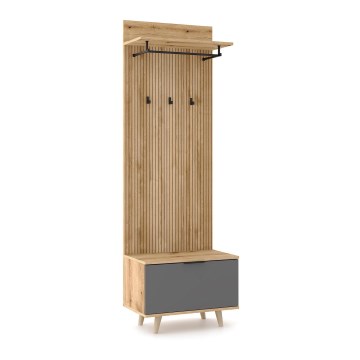Meuble d'entrée KLEO marron/graphite