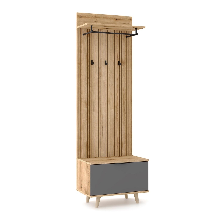 Meuble d'entrée KLEO marron/graphite