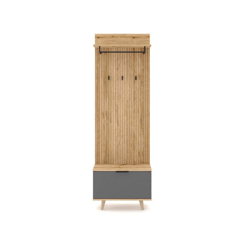 Meuble d'entrée KLEO marron/graphite