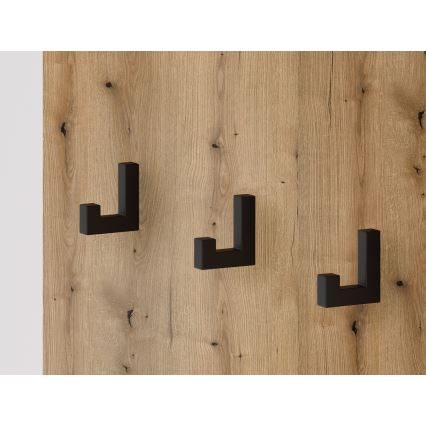 Meuble d'entrée mural avec miroir SVEN, marron/blanc