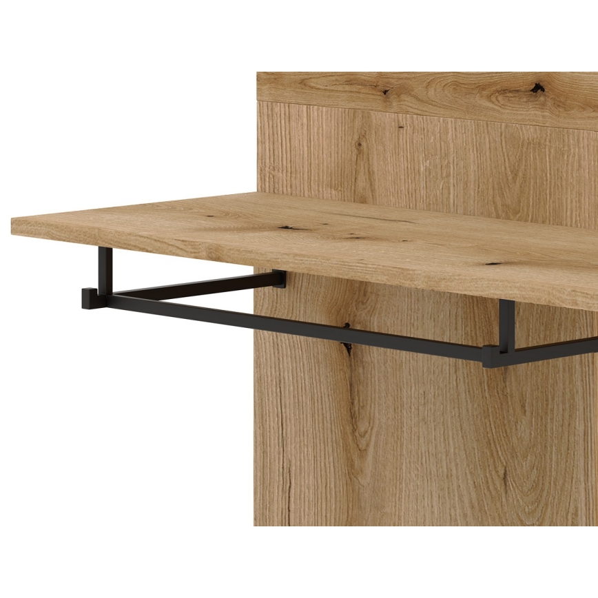 Meuble d'entrée mural avec miroir SVEN, marron/blanc