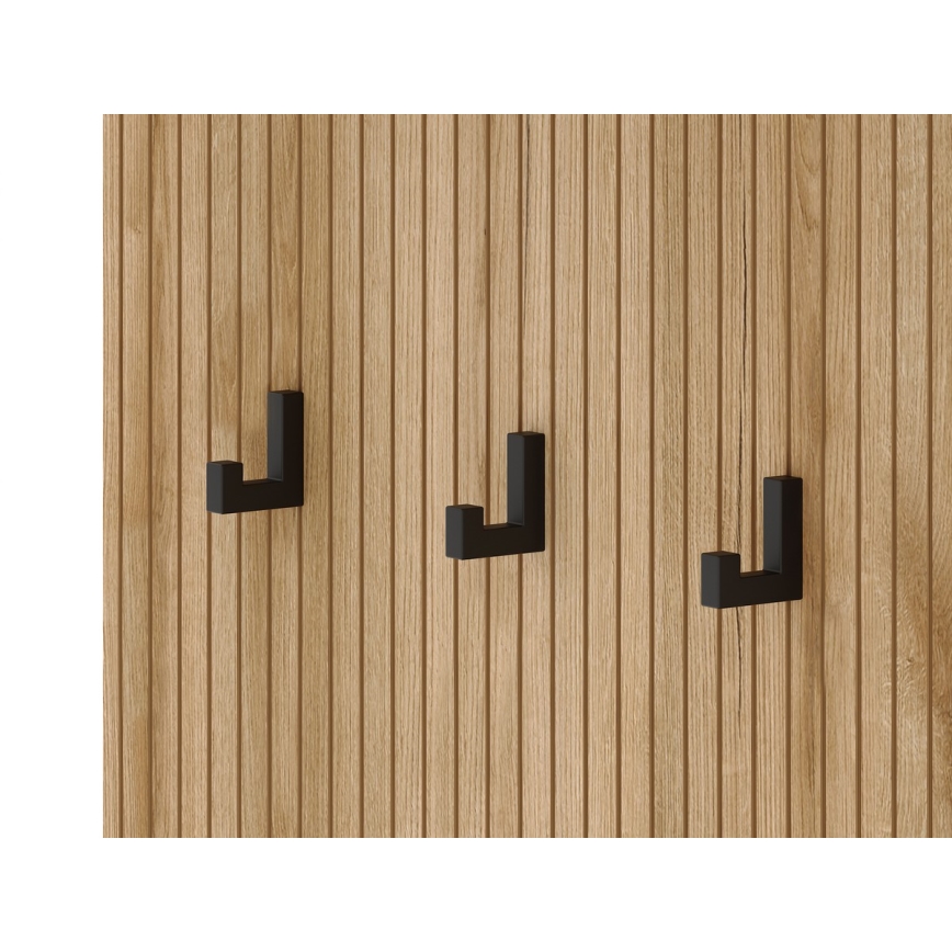 Meuble d'entrée mural avec miroir SVEN, marron/blanc