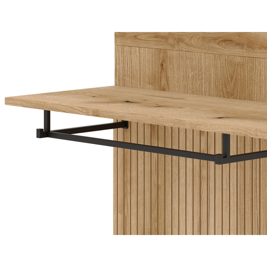 Meuble d'entrée mural avec miroir SVEN, marron/graphite