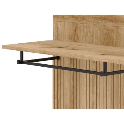 Meuble d'entrée mural avec miroir SVEN marron/gris graphite