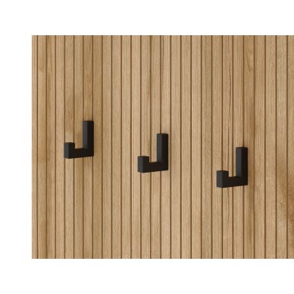 Meuble d'entrée mural avec miroir SVEN marron/gris graphite