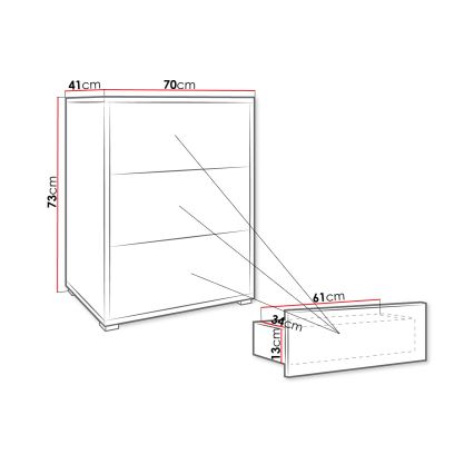 Meuble GESITA 73x70 cm blanc