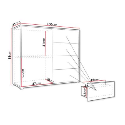 Meuble GESITA 93x41 cm blanc