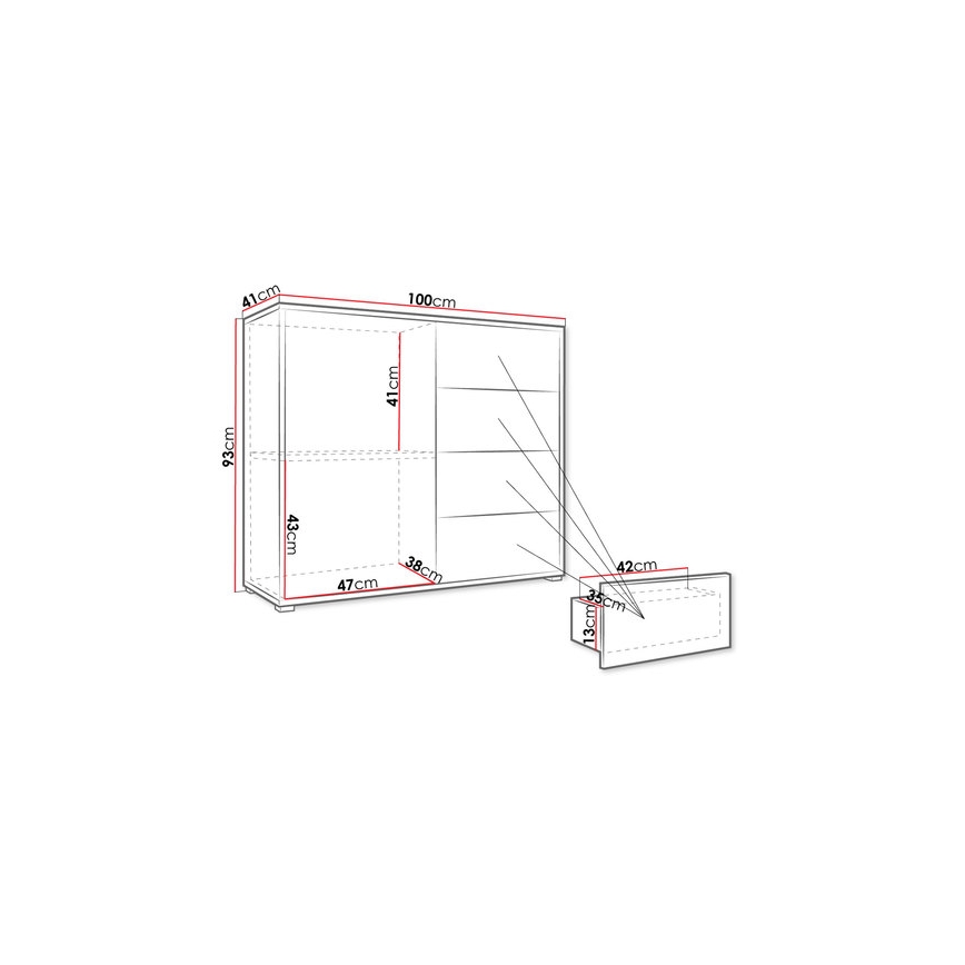 Meuble GESITA 93x41 cm blanc