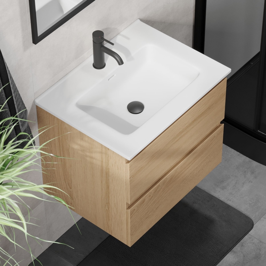 Meuble-lavabo CONOR 61 cm chêne/blanc
