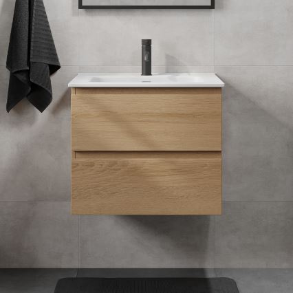 Meuble-lavabo CONOR 61 cm chêne/blanc