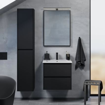 Meuble-lavabo de salle de bains MOLDE 60x55x46 cm, noir