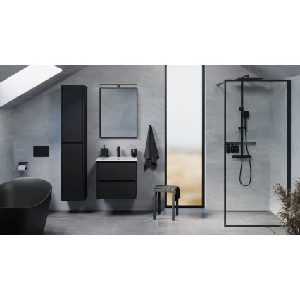 Meuble-lavabo de salle de bains MOLDE 60x55x46 cm, noir
