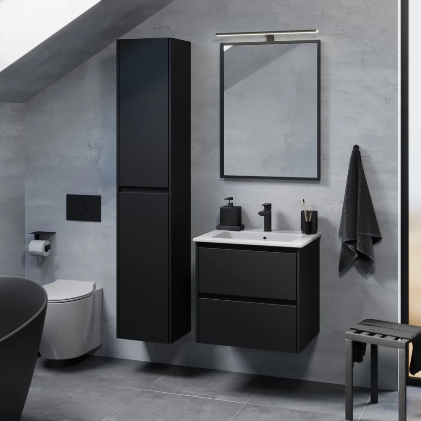 Meuble-lavabo de salle de bains MOLDE 60x55x46 cm, noir