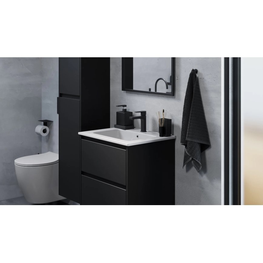 Meuble-lavabo de salle de bains MOLDE 60x55x46 cm, noir