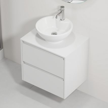 Meuble-lavabo de salle de bains TRONDHEIM/DRAMMEN 60x57x46 cm, blanc