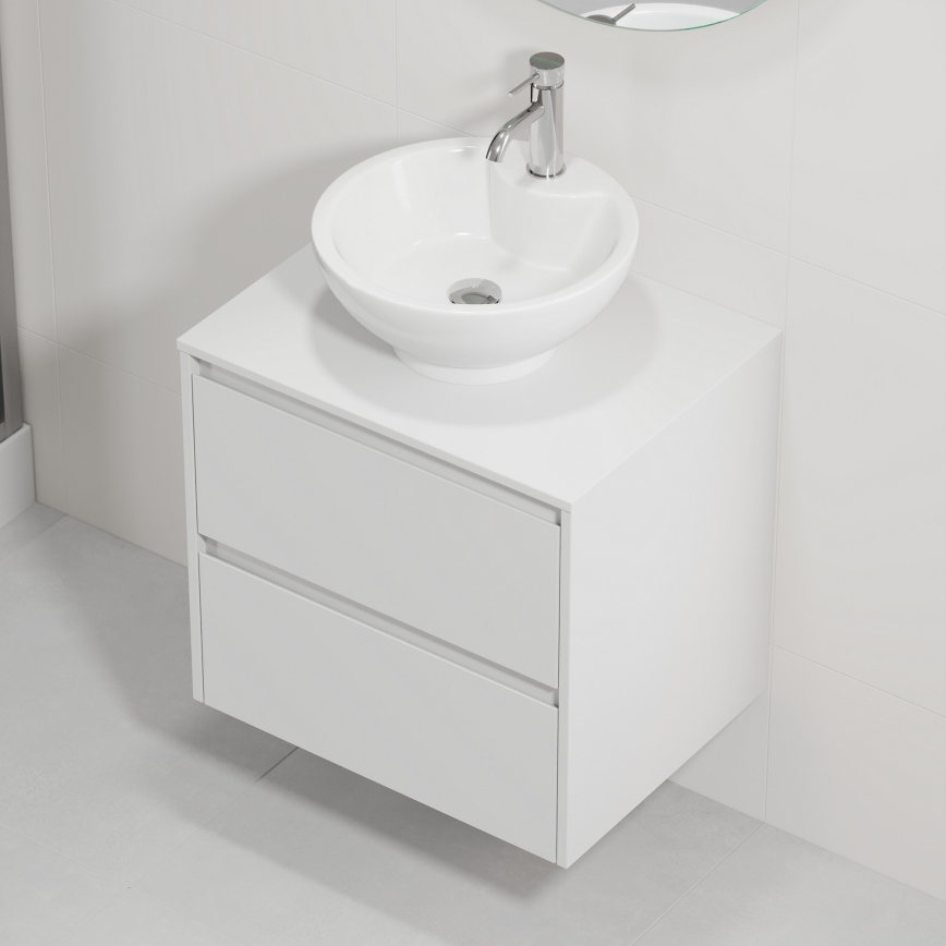Meuble-lavabo de salle de bains TRONDHEIM/DRAMMEN 60x57x46 cm, blanc