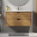 Meuble-lavabo GRIBSKOV 100 cm beige/chêne/blanc