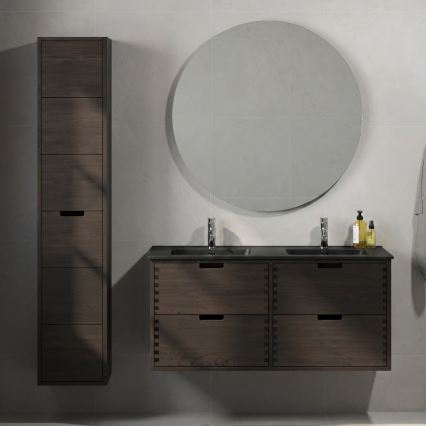 Meuble-lavabo GRIBSKOV 120 cm brun/chêne/noir