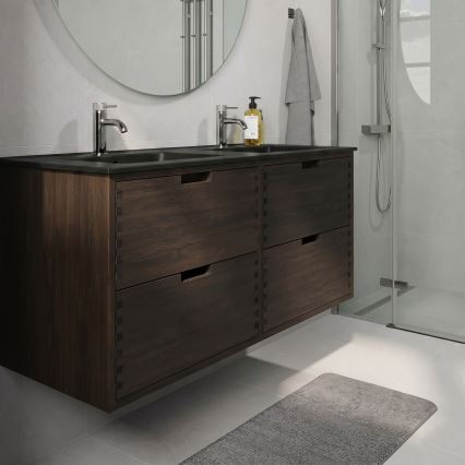 Meuble-lavabo GRIBSKOV 120 cm brun/chêne/noir