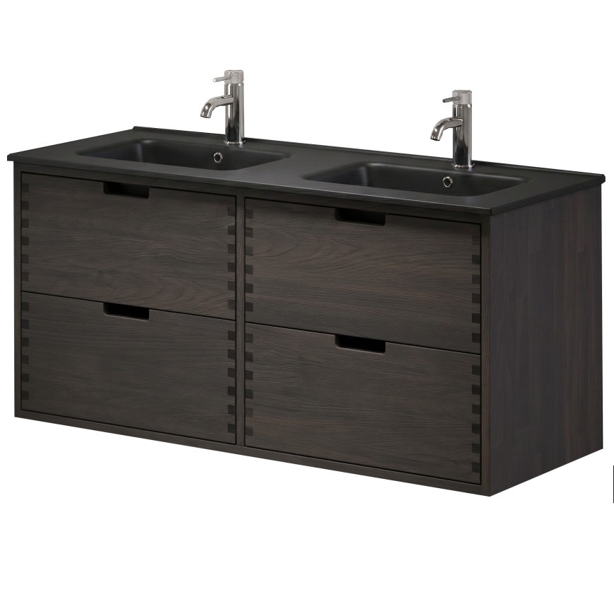 Meuble-lavabo GRIBSKOV 120 cm brun/chêne/noir