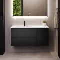 Meuble-lavabo HELSINKI 115 cm côté gauche/noir