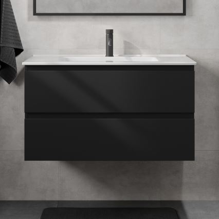 Meuble-lavabo KENWOOD 91 cm noir/blanc