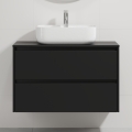 Meuble-lavabo pour salle de bains TRONDHEIM/KRISTIANSAND 90x57x46 cm noir/blanc