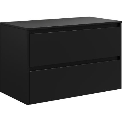 Meuble-lavabo pour salle de bains TRONDHEIM/KRISTIANSAND 90x57x46 cm noir/blanc