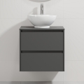 Meuble-lavabo TRONDHEIM/DRAMMEN 60x57x46 cm anthracite/blanc