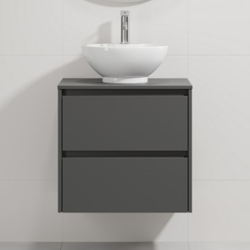 Meuble-lavabo TRONDHEIM/DRAMMEN 60x57x46 cm anthracite/blanc