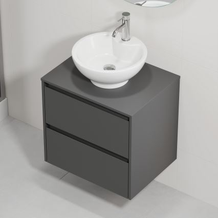 Meuble-lavabo TRONDHEIM/DRAMMEN 60x57x46 cm anthracite/blanc