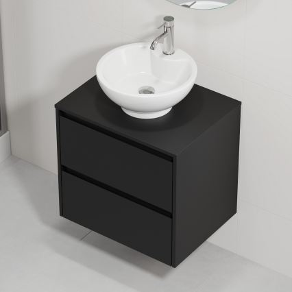 Meuble-lavabo TRONDHEIM/DRAMMEN 60x57x46 cm noir/blanc