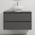 Meuble-lavabo TRONDHEIM/DRAMMEN 90x57x46 cm anthracite/blanc