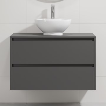 Meuble-lavabo TRONDHEIM/DRAMMEN 90x57x46 cm anthracite/blanc