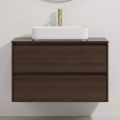 Meuble-lavabo TRONDHEIM/LJORDAL 90 x 57 x 46 cm noyer/blanc