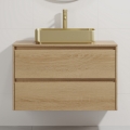 Meuble-lavabo TRONDHEIM/LJORDAL 90x57x46 cm chêne/laiton