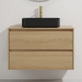 Meuble-lavabo TRONDHEIM/LJORDAL 90x57x46 cm chêne/noir