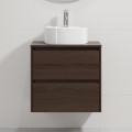 Meuble-lavabo TRONDHEIM/VIKEDAL 60x57x46 cm noyer/blanc