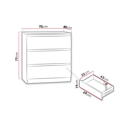 Meuble MALWA 77x70 cm blanc