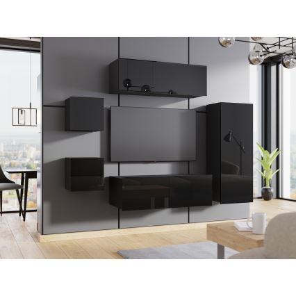 Meuble mural CALABRINI 117x45 cm noir