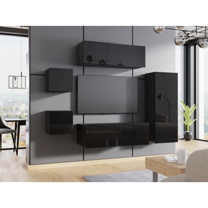 Meuble mural CALABRINI 34x105 cm noir